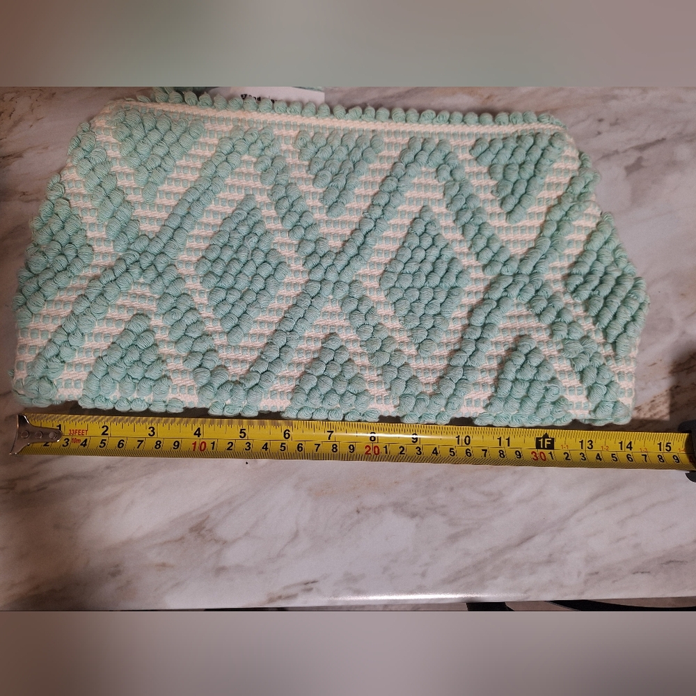 Antonello Tedde Piatta Rombi Mint Green Clutch – Handmade in Italy - Picture 6 of 10